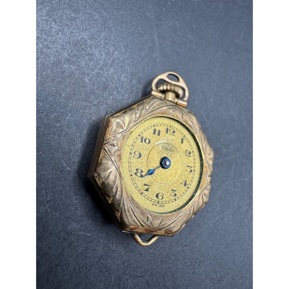Vintage Reid Swiss Art Deco Swiss Watch Octagon Case Gold Filled 15 Jewels - Picture 2 of 9
